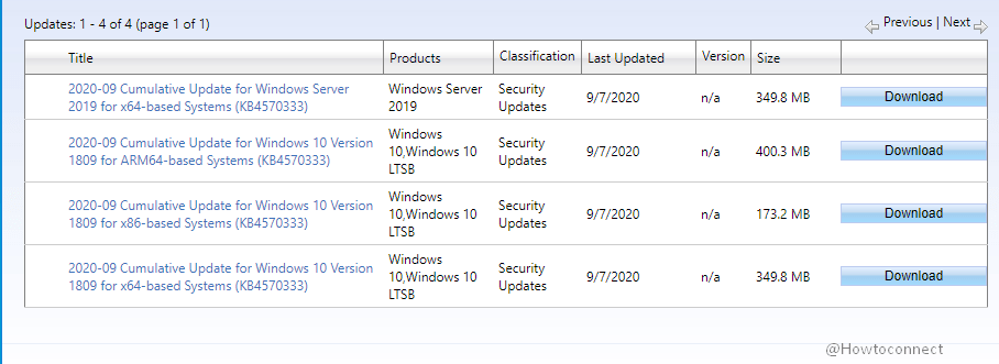 KB4570333 Windows 10 update 1809 Version Build 17763.1457