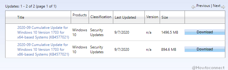 KB4577041 and KB4577021 Windows 10 1709 and 1703 update
