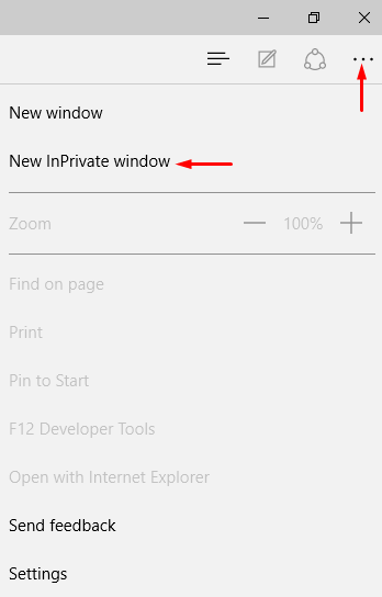 Launch New InPrivate Window On Microsoft Edge photo 2