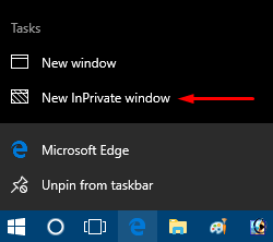 Launch New InPrivate Window On Microsoft Edge photo 3