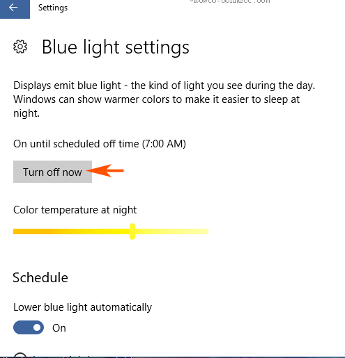 Lower Night Light on Windows 10 image 5