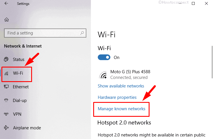 Manage Known Networks Windows 10 image 2
