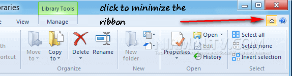 Minimize Ribbon in windows 8