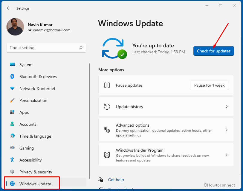 Mouse not Working in Windows 11 - check for latest update