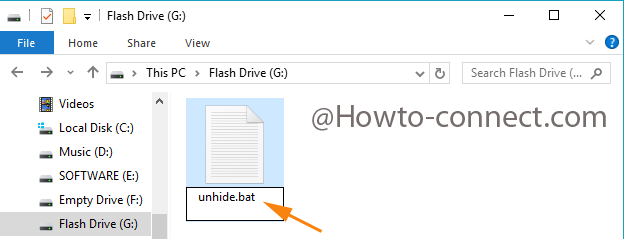 Name of the batch file is unhide.bat