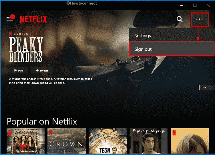Netflix Error Code U7361 - Sign out from Netflix