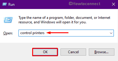 Open Devices and Printers - Via Run