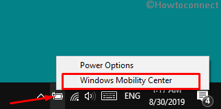 Open Windows 10 Mobility Center from Taskbar