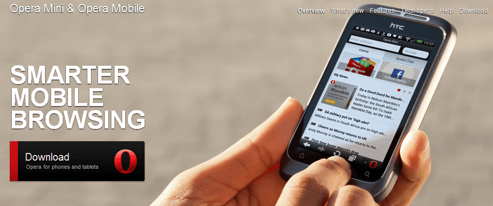 Opera Mini Mobile browser app