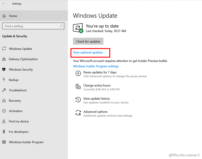 Optional Drivers Windows 10 2009 20H2