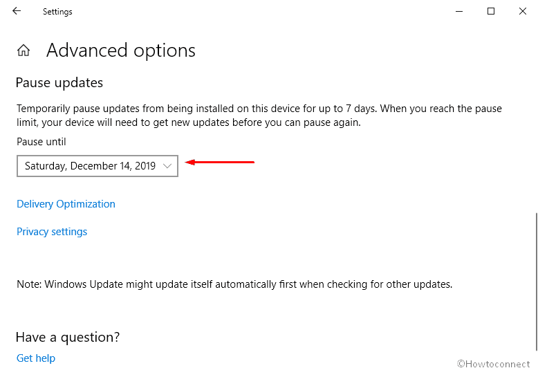 Pause Windows 10 updates through Settings app