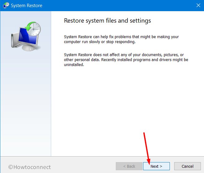 Perform System Restore to fix executable files error Image 2