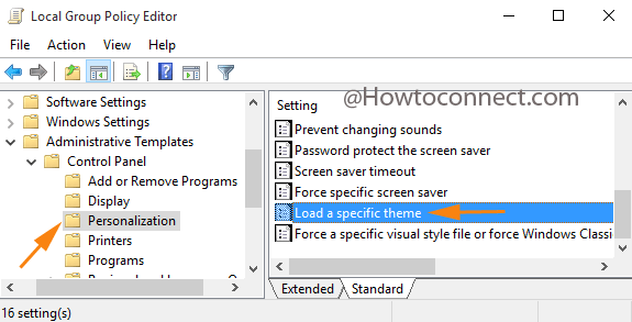 Personalization - Load a specific theme on group policy editor