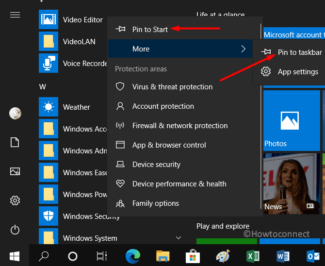 Pin Windows Security to Stat menu or taskbar Pic 9