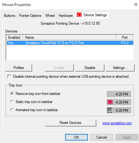 Pointers tab is missing on mouse property wizard
