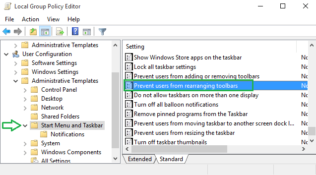 Prevent users from rearranging toolbars settings