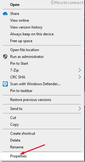 Properties Desktop shortcut file explorer