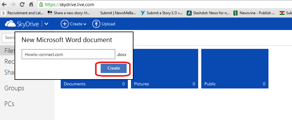 Put skydrive word doucment title