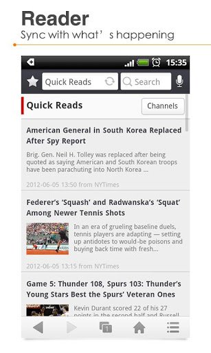 quick reads in UC browser