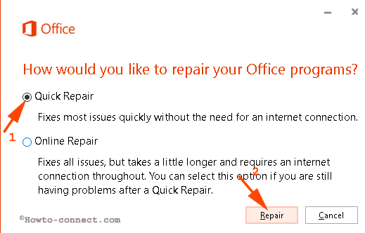 Quick and Online Repair Microsoft Office 365 in Windows 10 image 3