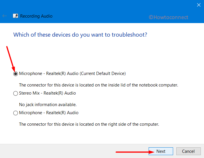 Recording Audio Troubleshooter Pic 2
