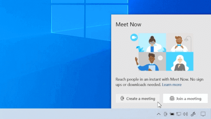 Remove and Add Meet Now icon to Taskbar in Windows 10