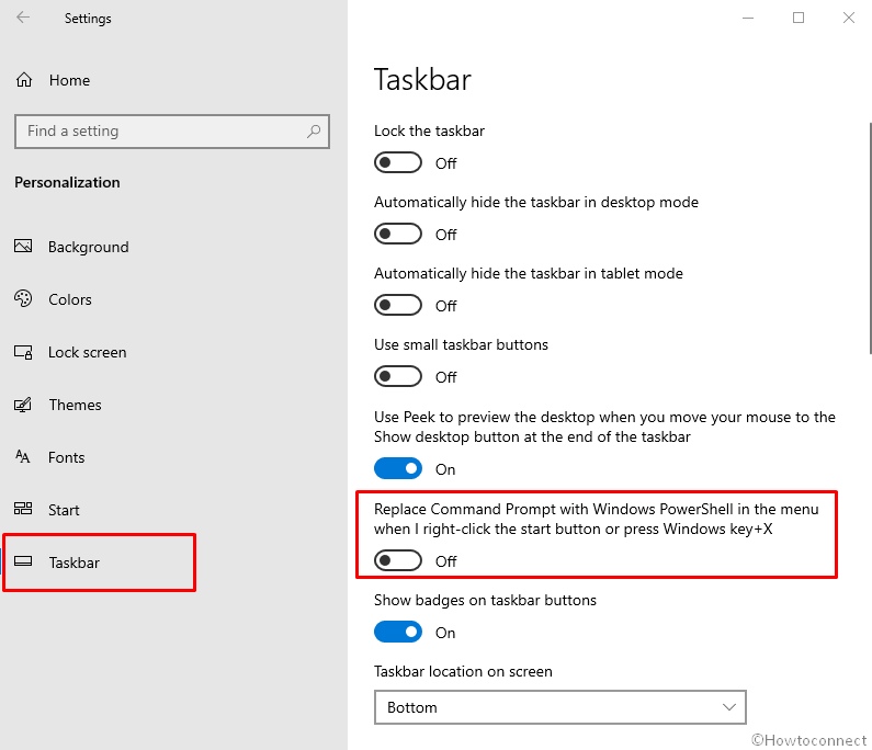 Replace Command Prompt with Windows PowerShell in the menu when I right-click the Start button or press Windows Key+X