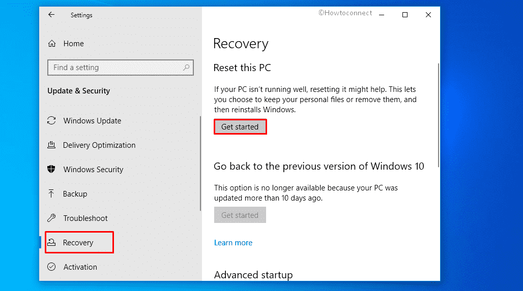 Reset Windows 10