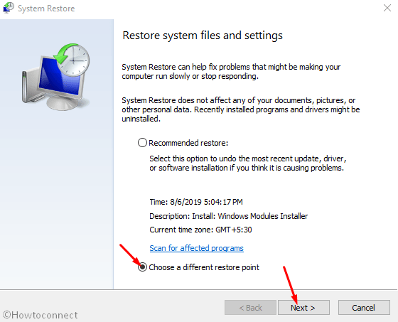 Restore System files and settings