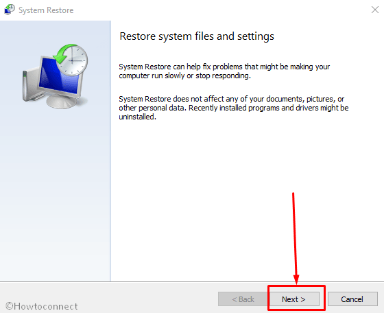 Restore the System to an earlier date image 3