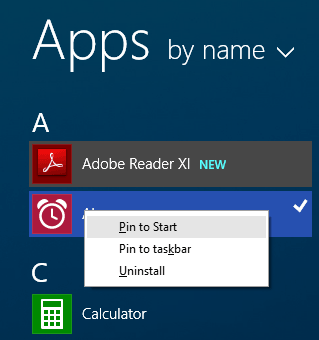 Right Click On A Any App And choose Pin to Start Option
