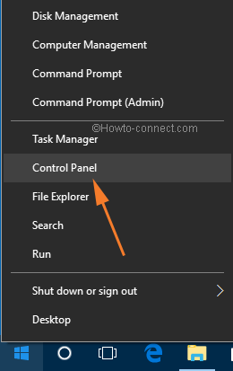 Right click Windows button Control Panel option