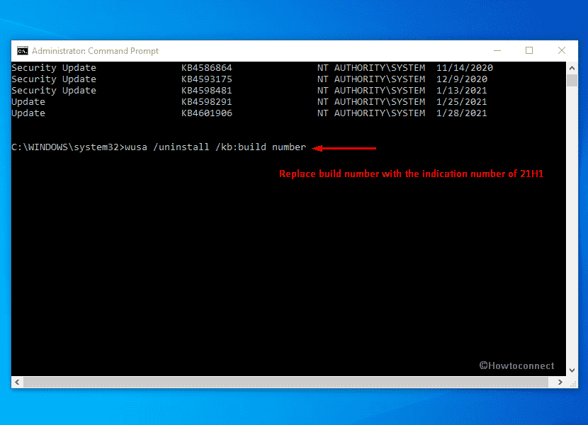 Roll back or uninstall Windows 10 21H1 - Use Command Prompt