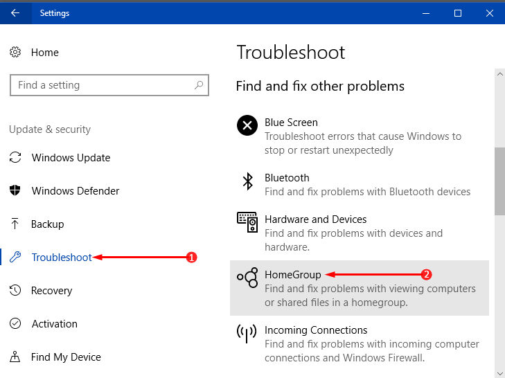 Run HomeGroup Troubleshooter in Windows 10 Picture 3