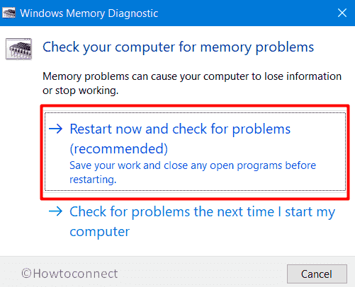Run Memory Diagnostic tool to find out RAM issues