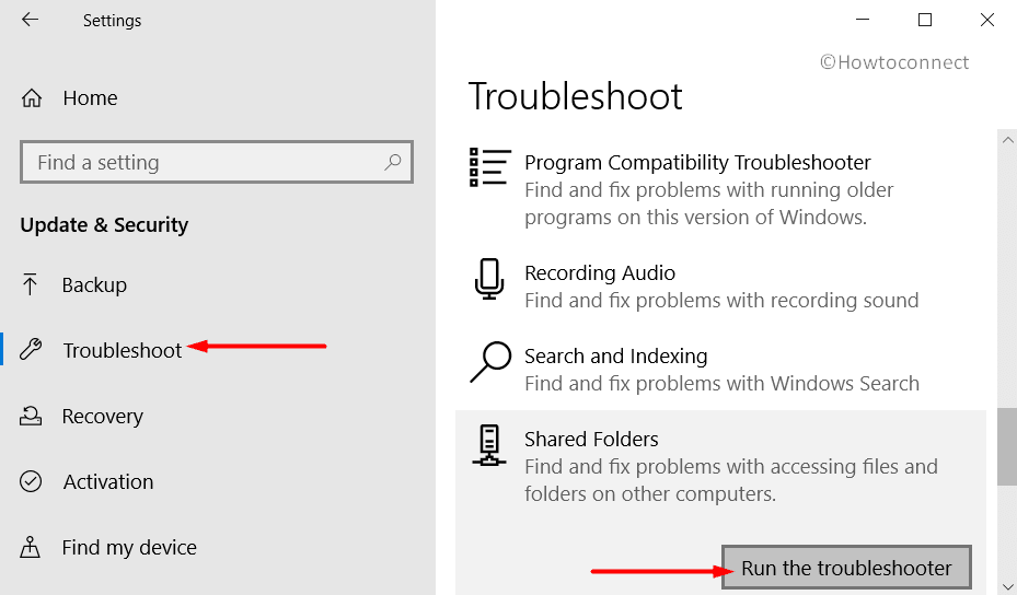 Run Shared Folder Troubleshooter in Windows 10 Picture 1