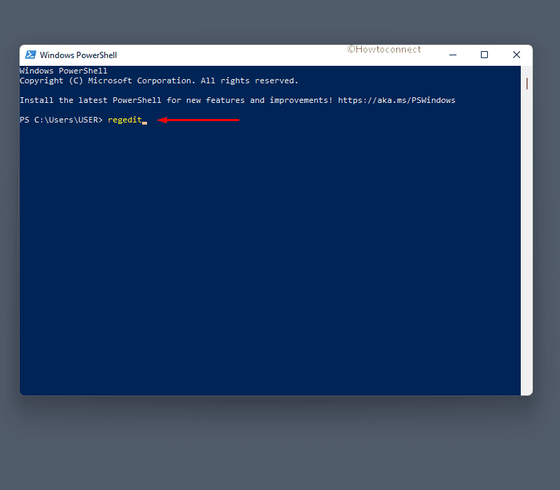 Run command in PowerShell to launch Registry Editor