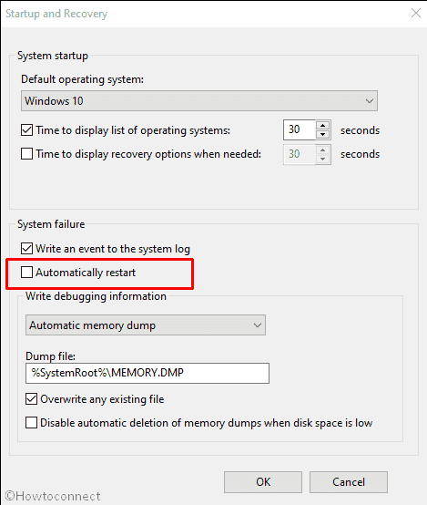 STORAGE_MINIPORT_ERROR - disable automatic restart