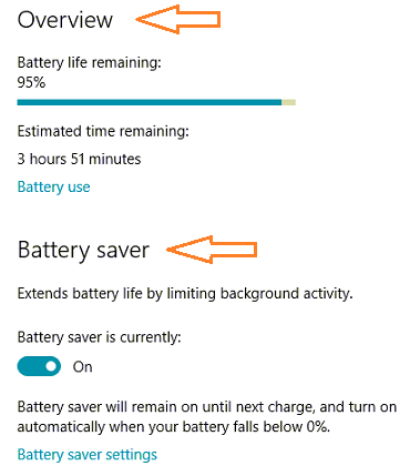 Overview and Battery Saver