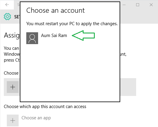 Select standard account