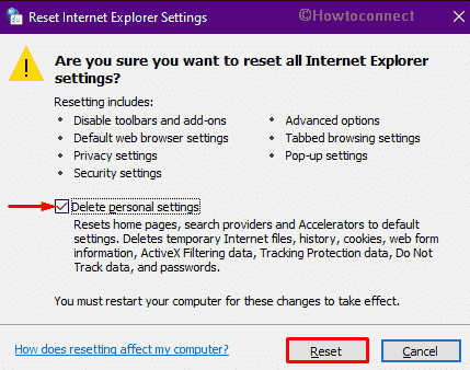 Set Internet Explorer Settings to default