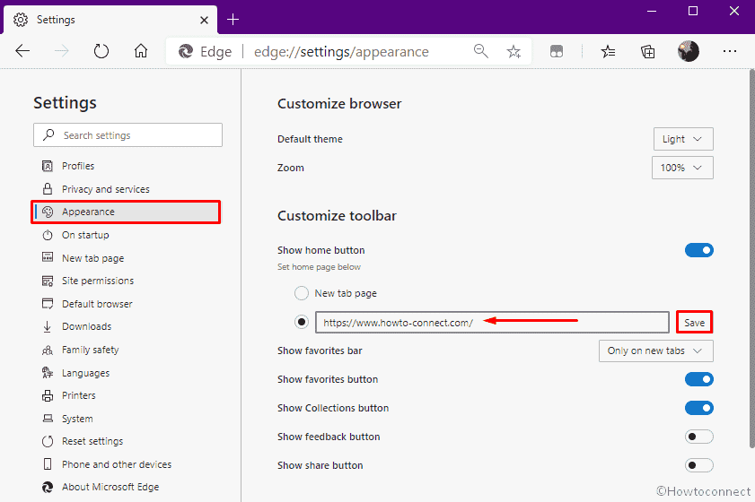 Set a custom Start Page in Microsoft Edge