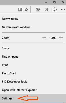 Settings button of Microsoft Edge