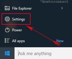 Settings symbol in the Start Menu