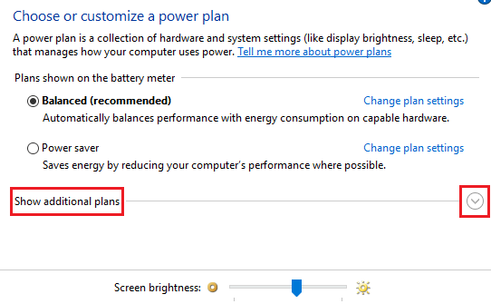 Show additional plans downward arrow