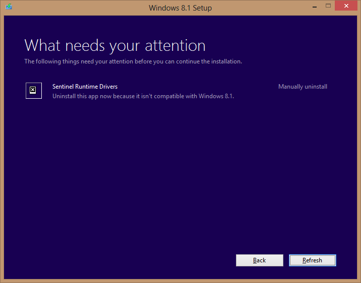 How to Fix Sentinel Runtime Drivers Problem in Windows 8.1