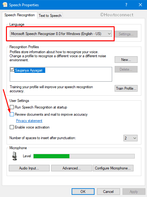 Speech Recognition could not start Cryptic Error in Windows 10 Pic 6