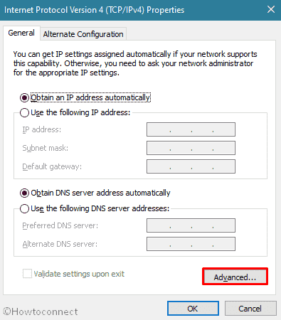 TCP/IPV4 Properties