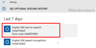 Text to Speech Install Failed 0x800f0908 Pic 1