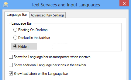 How to Remove Input Language Indicator Icon from Taskbar Area